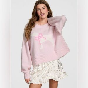 PINK x LoveShackFancy Boxy Sweater Pink Tulip Medium